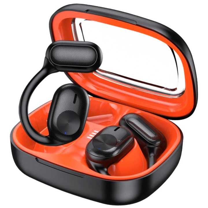 Безжични слушалки Open Ear SONORH®, допълнителен бас, Bluetooth, спортен дизайн, свободни ръце, съвместими с iPhone, Samsung, Huawei, черни