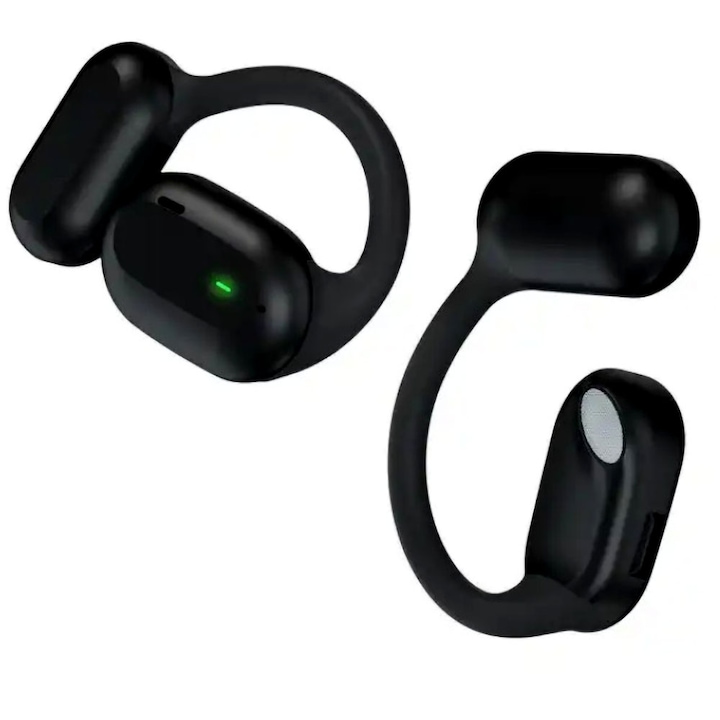 Open Ear vezeték nélküli fejhallgató, extra basszus, Bluetooth, sport dizájn, kihangosító, kompatibilis a következővel: iPhone, Samsung, Huawei, SONORH, fekete