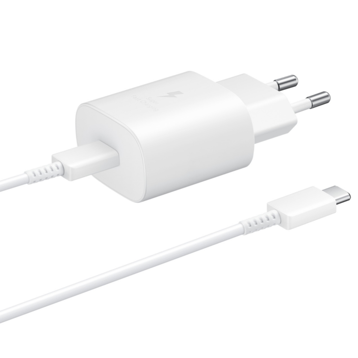 Кабел за бързо зареждане Samsung 25 W USB-C 1 метър 5 A USB-C USB-C за Samsung, Бял, Без опаковка
