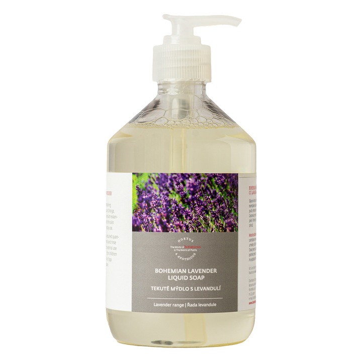 Sapun lichid natural cu Lavanda Bohemian, Botanicus, 500ml, fara parfumuri sintetice si coloranti artificiali, fara parabeni