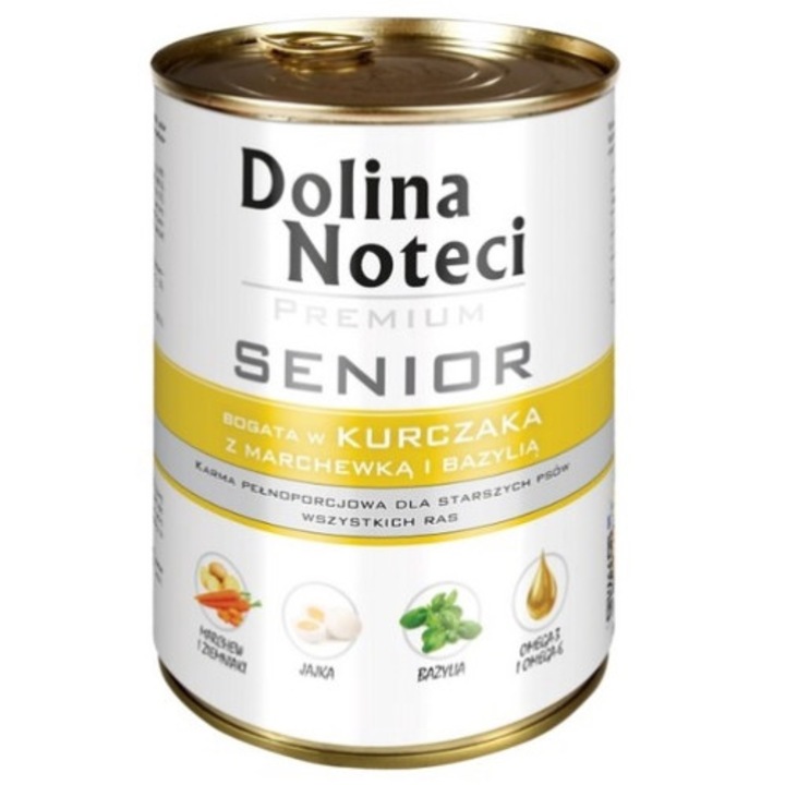 Kutyaeledel, Dolina Noteci Premium, Senior, csirke ízű, 400g
