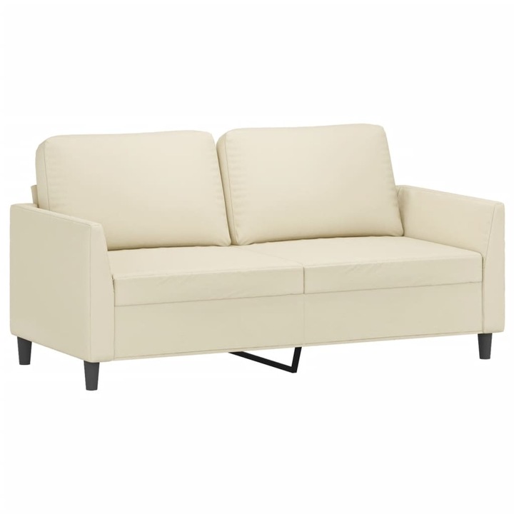 2-местен диван vidaXL, Кремава, 160 x 77 x 80 см, Изкуствена кожа, 21.95 kg