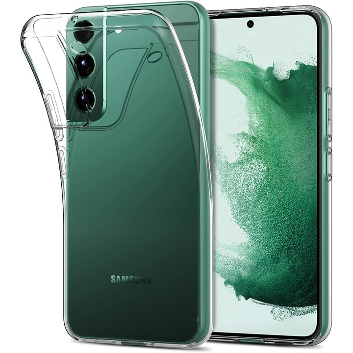 Samsung Galaxy S22 5G kompatibilis telefon tok, szilikon előlap+műanyag hátlap, elő+hátlapi, 360 fokos védelem, átlátszó