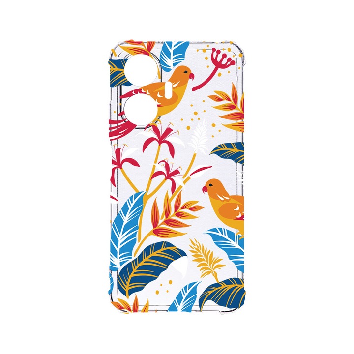 Husa BestCase® Anti Shock 1.5MM, Compatibila Cu Realme C55, Colored Birds, Rezistenta La Socuri, Protectie Camera, Margini ridicate pentru protectia ecranului, AS 769