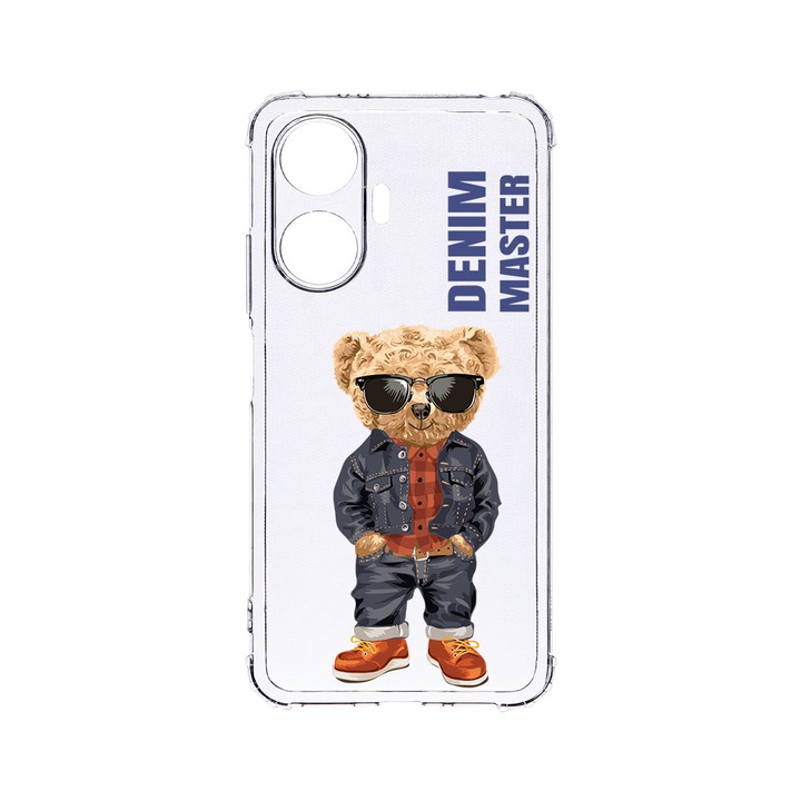 BestCase Strapabíró Anti Shock 1.5mm Telefontok, Realme C55, Denim Master - Teddy Bear, Kamera védő, Military Grade Drop Protection, AS 927