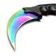 Set Box autoaparare si Cutit karambit Rainbow, 18.5 cm DEPOX®, otel inoxidabil