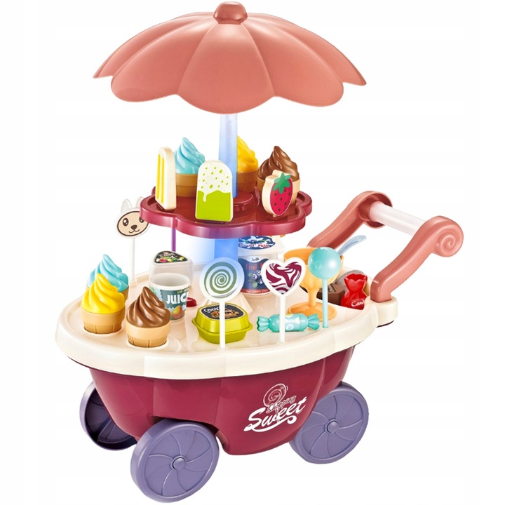 Детска играчка Поставка за сладолед, Zola, светлини и звуци, аксесоари, 40 x 32 x 20 cm