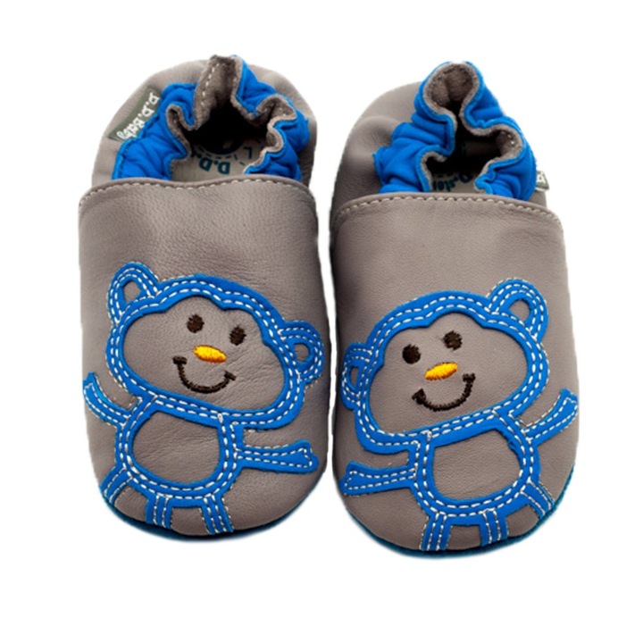 Botosei, D.D.step, elastici, din piele naturala, K1596-18, Gri, 16 EU