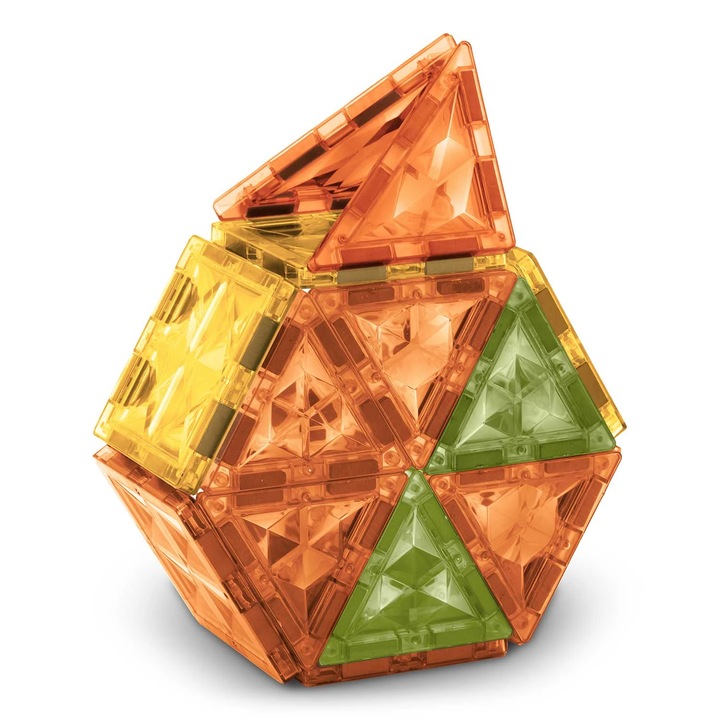 Set de construit cu piese magnetice DacEnergy©, stimuleaza creativitatea si imaginatia, dezvoltarea abilitatilor motorice fine, numeroase elemente de design, 100 de elemente