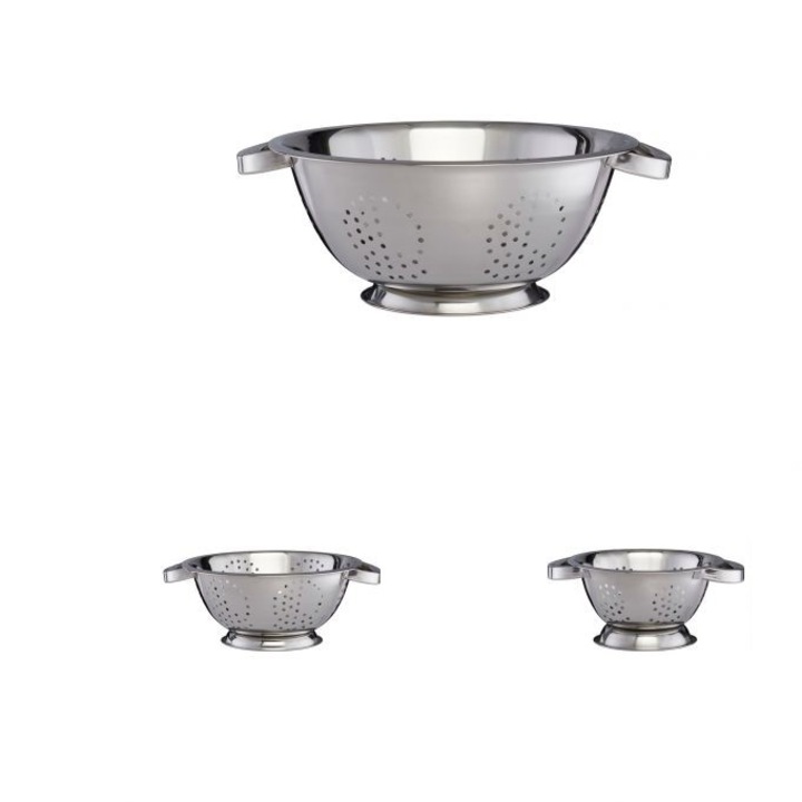 Комплект от 3 гевгира, различни размери, неръждаема стомана, диаметър 15 см, 20 см и 25 см