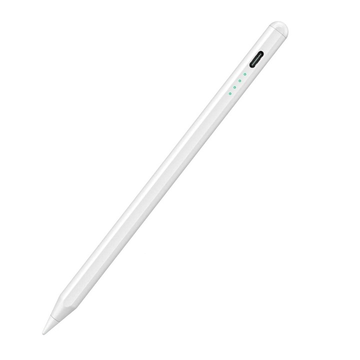 Stylus Touch Pen, Professzionális, Kompatibilis Apple iPad és Samsung Galaxy Tab készülékekkel, Touch Control, No Lag, USB-C, karcmentes, fehér, ISAG®