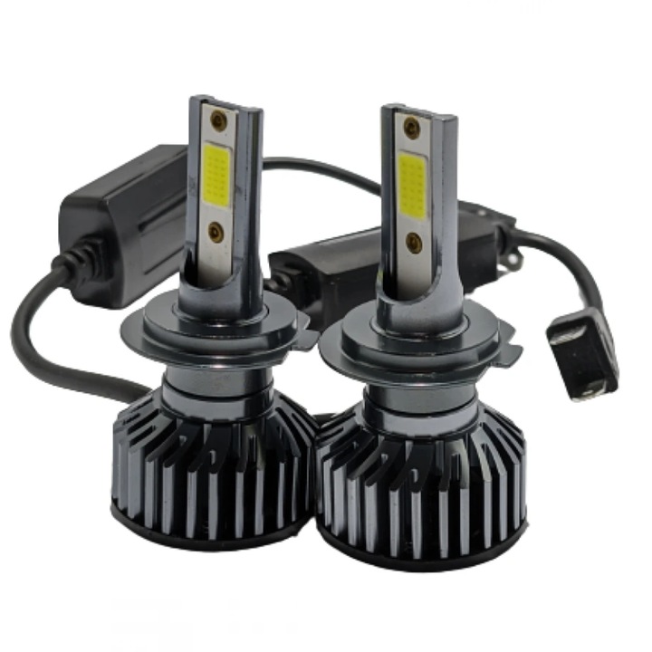 Set 2 Becuri LED Auto, F2, H7, Cob Can, 75w, 6000k, 12/24v