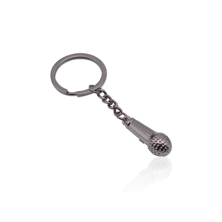 Mikrofon kulcstartó, kulcstartozék, fém