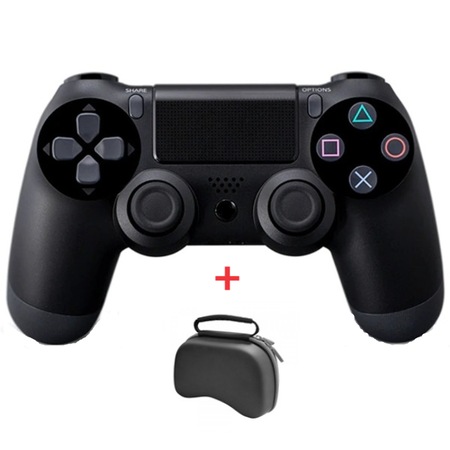 Контролер Dualshock 4 v2 за Playstation 4, черен плюс предпазна чанта и ...