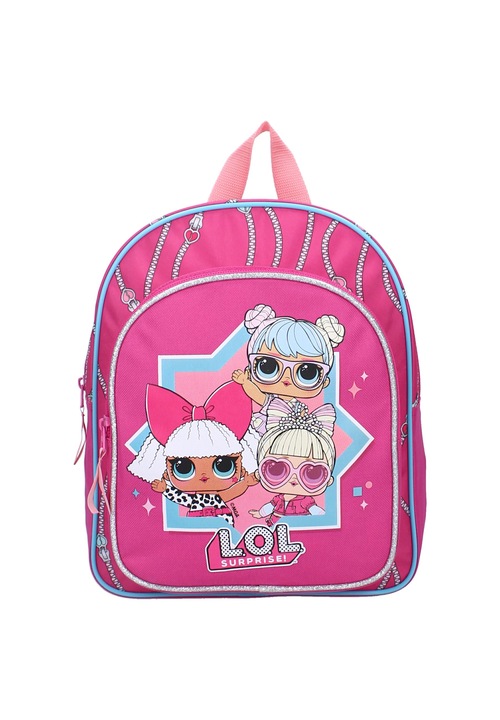 Ghiozdan copii, L.O.L., 2 fermoare, 26 x 14 x 11 cm
