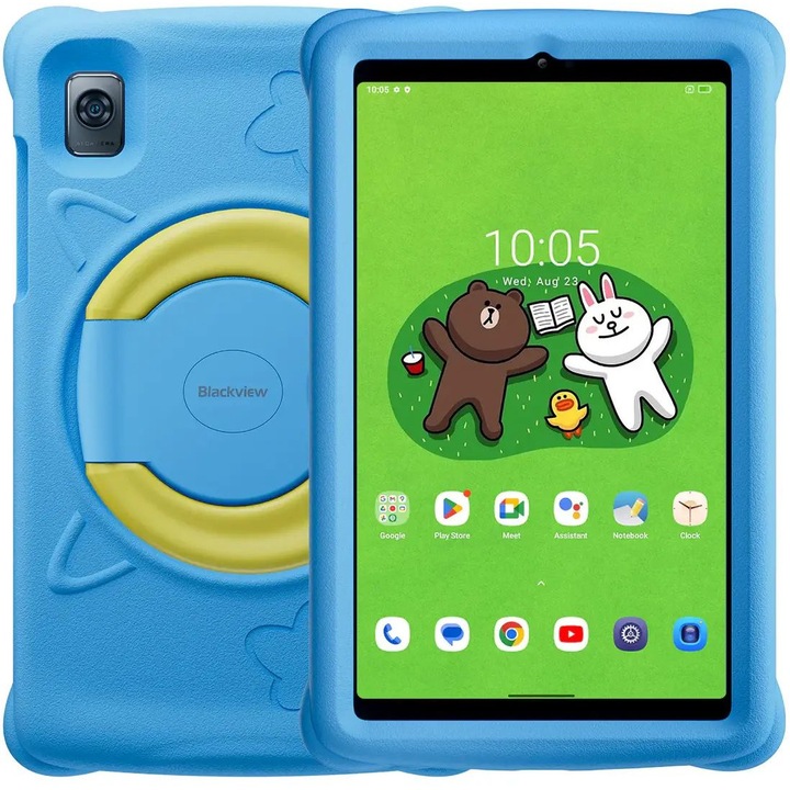 Таблет, Blackview Tab 60 Kids, 8.68inch WXGA 800*1340, T606 Octa-core 1.6GHz, Front 5MP; Rear 8MP camera, memory 4GB/128GB, 6050mAh battery, Android 13, Support Dual SIM card, 802.11 a/b/g/n/ac(2.4/5GHz), Blue