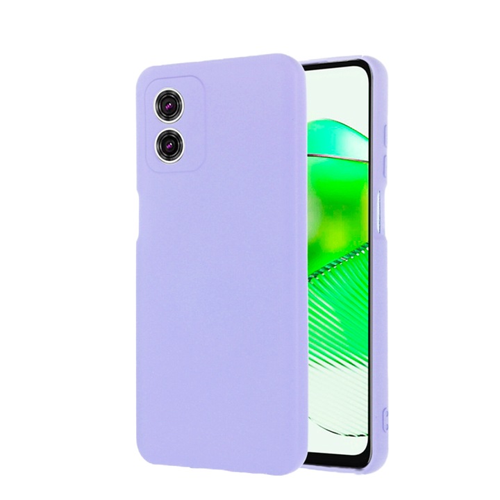 Husa Jelly Silicone Compatibil cu Motorola Moto E13, Interior de microfibra, Flexibila, Lila