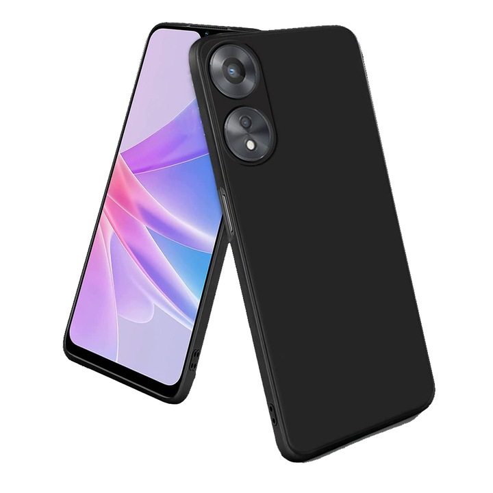 Husa Silicon TPU G-Tech Liquid, Compatibil cu Oppo A98 5G, din silicon, Negru