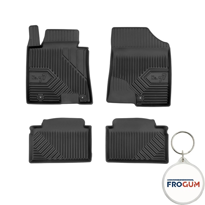Set 4 covorase auto din cauciuc tip tavita Premium 3D pentru Hyundai I30 II Combi, an fabricatie 02.2012 - 06.2017 si breloc Frogum