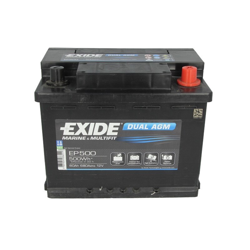 Batterie EXIDE DUAL AGM Marine & Leisure 12V 60Ah 680A