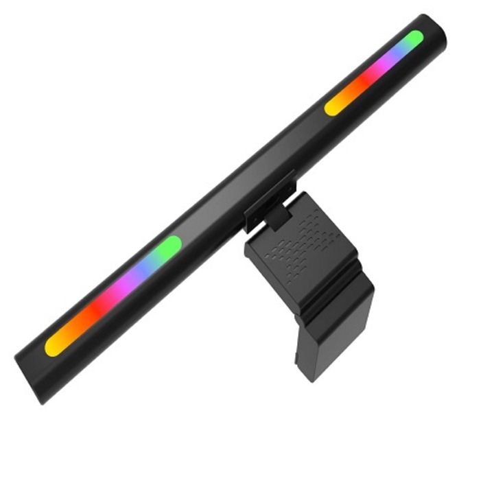 Lampa pentru monitor, RGB, Negru