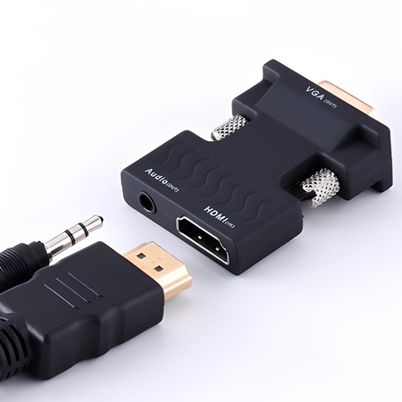 Adaptateur HDMI Vers VGA Avec Audio - 1080p 60Hz - Pour PC, TV, Projecteur Ancien