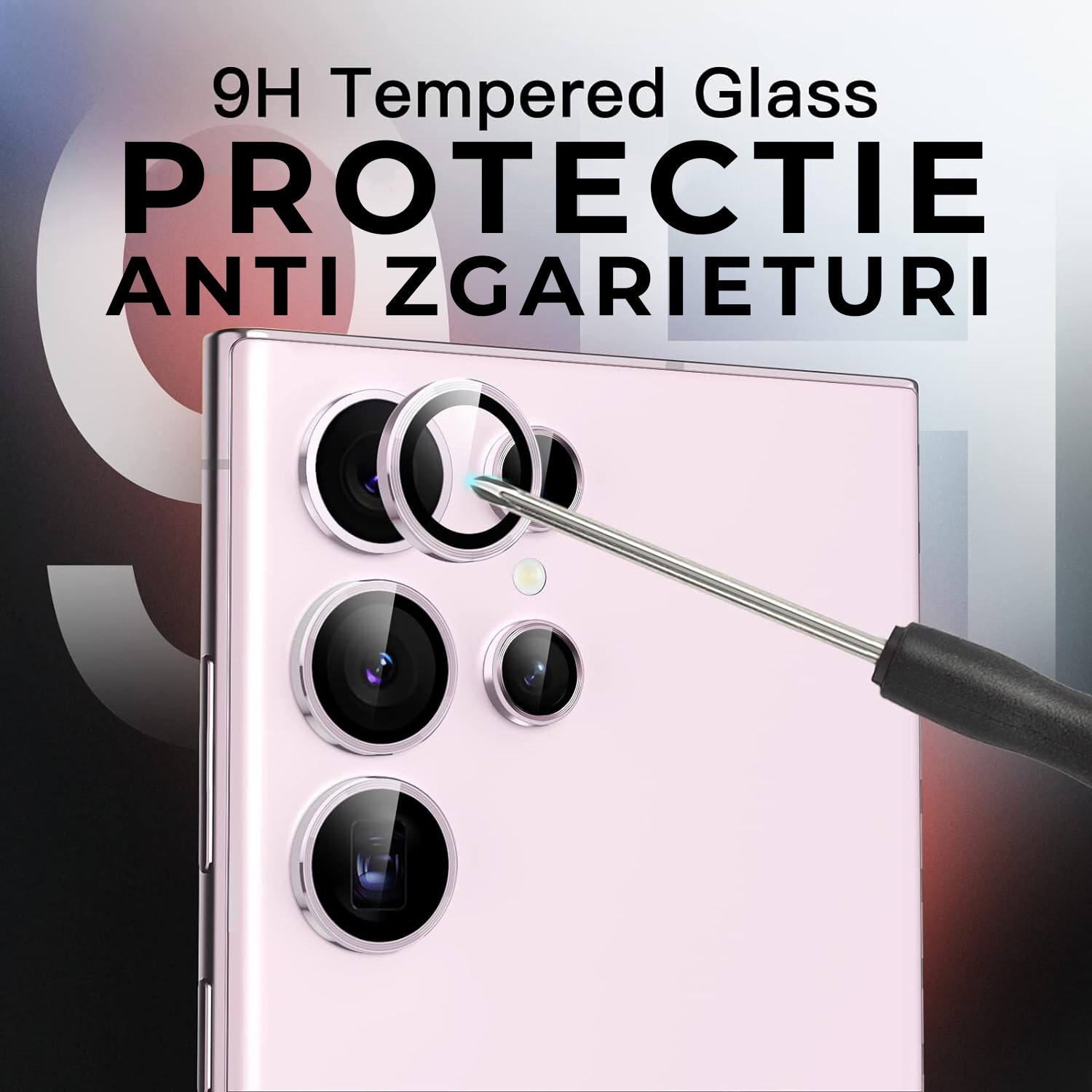 Folie Camera Daden din sticla pentru Samsung S23 Ultra, Full Cover, Protectie Profesionala, Ultra Rezistenta, Calitate Premium, Mov