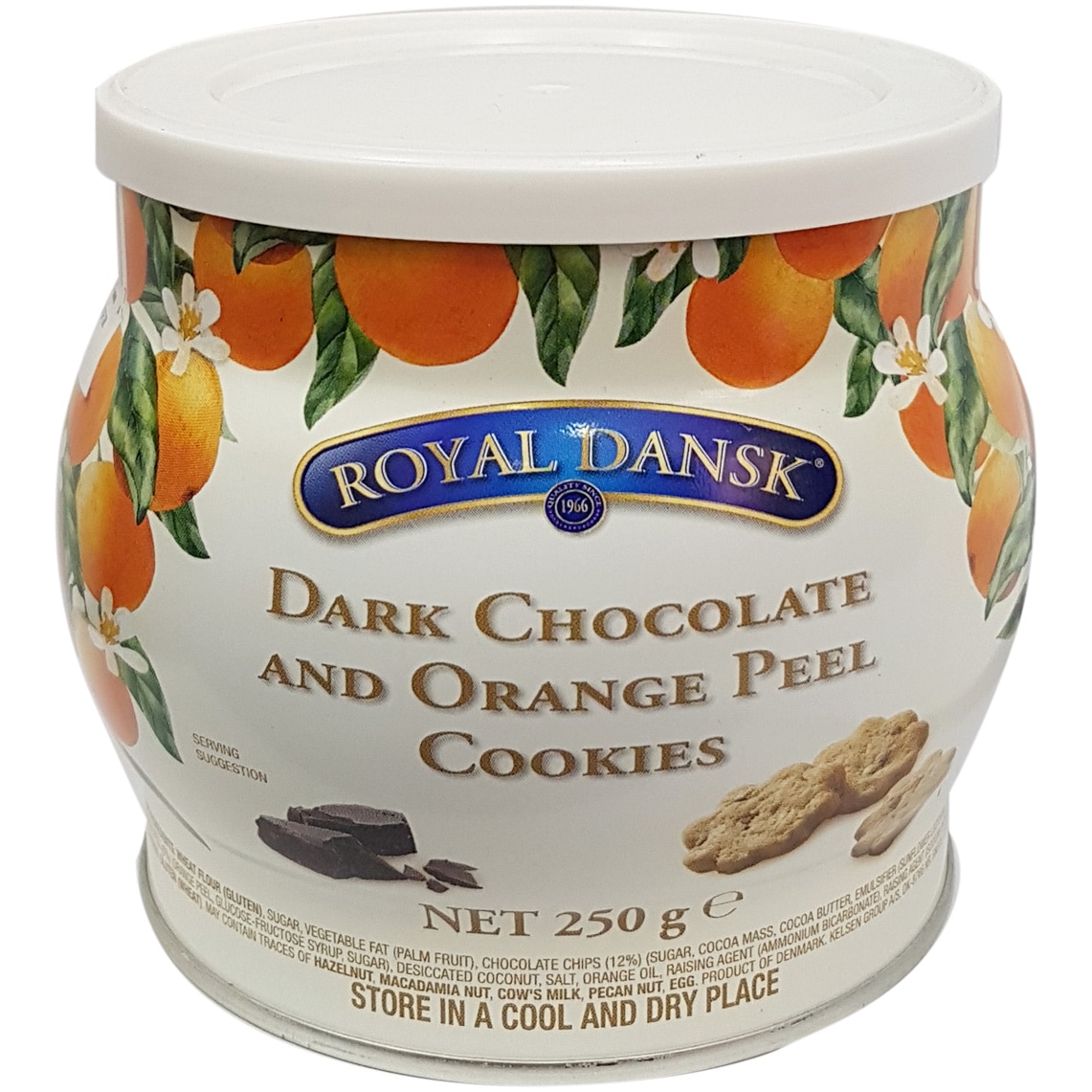 Fursecuri Kelsen Royal Dansk, ciocolata neagra si coaja de portocala, 250g