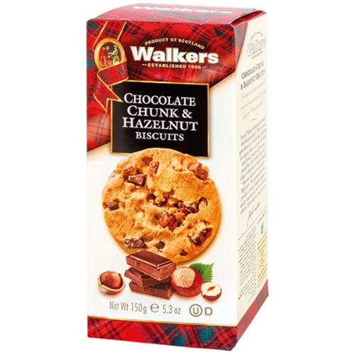 Biscuiti cu bucati de ciocolata si alune de padure, Walkers, 150g