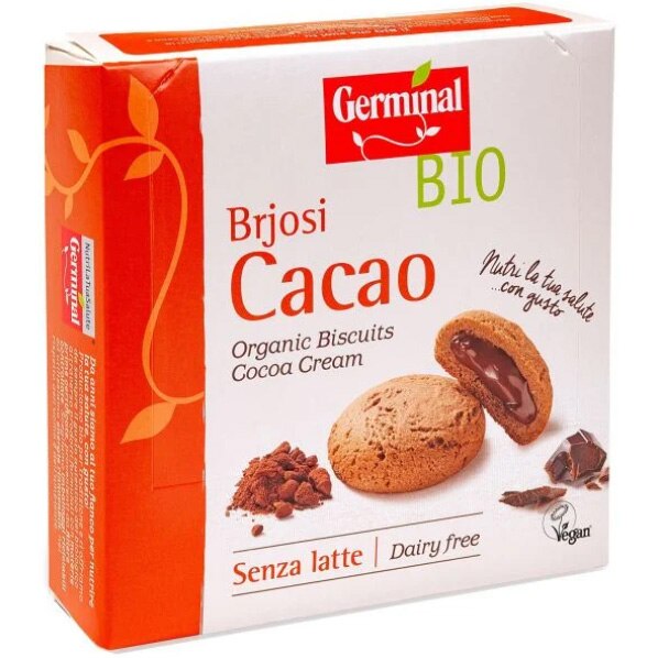 Biscuiti BIO cu crema cacao, Germinal, 200g (6x33.3g)