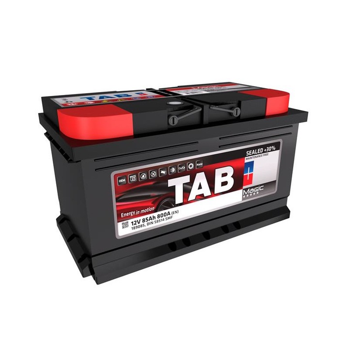 Baterie auto TAB Magic 85, tensiune 12V, amperaj 85 Ah, curent pornire 800 A, 315 x 175 x 175 mm