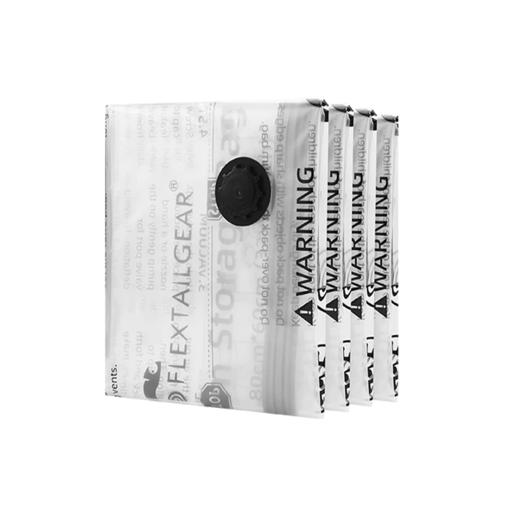 Set 4 saci de vidat haine Flextail, transparent, material gros si durabil, sigiliu dublu, 40x60 cm
