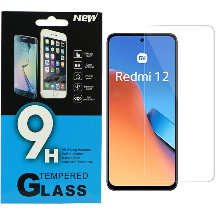 Xiaomi Redmi 12 4G/5G / Redmi 13 / Poco M6 Pro 5G előlapi üvegfólia, edzett, 9H, 0,3mm