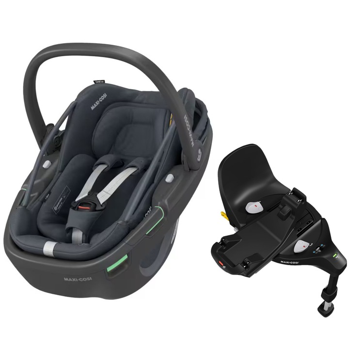 Пакет столче за кола Maxi-Cosi Coral 360 I-Size Essential Graphite, 40-75 см, с база за кола FAMILYFIX 360 PRO