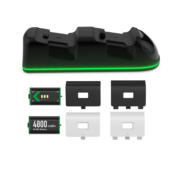 Kettős töltőállvány Dobe akkumulátorokkal, XBOX Series S/X és XBOX One S/X vezérlőkhöz