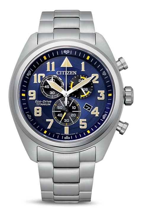 Citizen, Титаниев часовник с хронограф и слънчева батерия, Сребрист