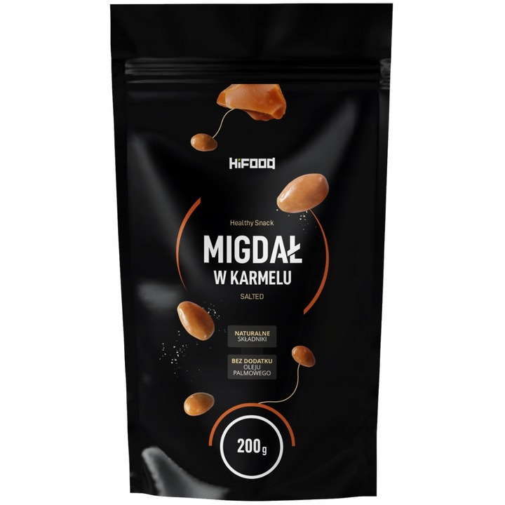 Migdale invelite in ciocolata si caramel sarat, HiFood, 200 g