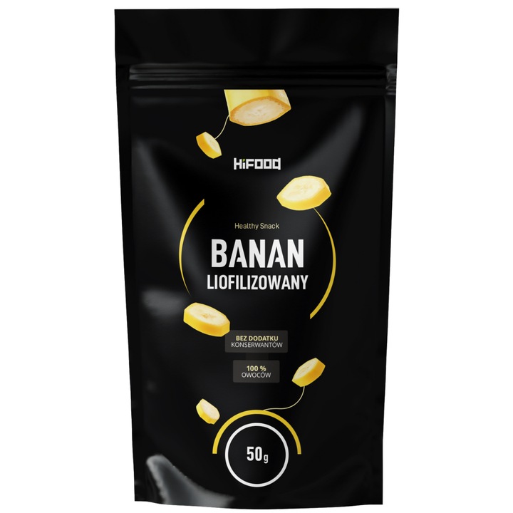 Felii de banane liofilizate, HiFOOD, 50g