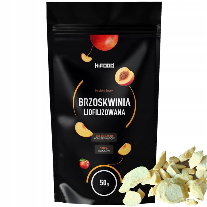 Piersici liofilizate 100% felii 50g HiFOOD