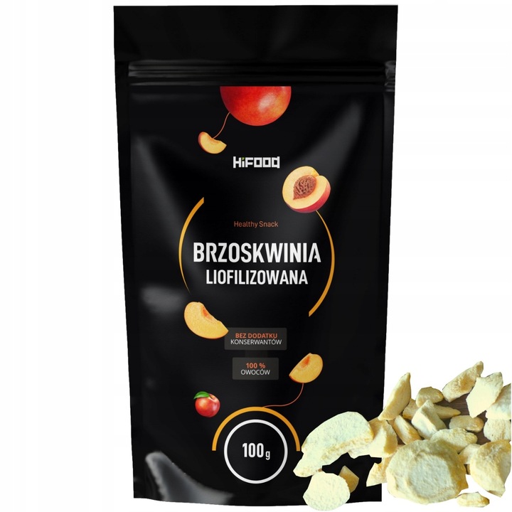 Piersici liofilizate 100% felii 100g HiFOOD