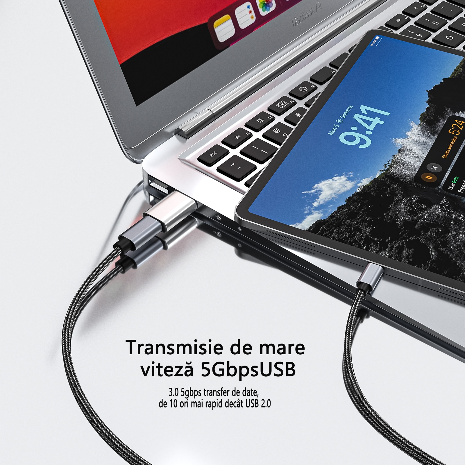 Adaptor TypeC USB 3.0 OTG, Wieysdoo, Gunmetal eMAG.ro