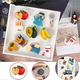 Комплект от 10 магнита за хладилник, Ronyes®, Образователни фигурки за деца, Многоцветни