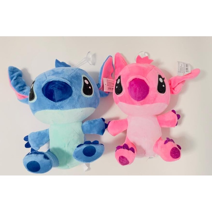Set 2 Jucarii de plus, Model Lilo si Stich, 20cm, Albastru/Roz