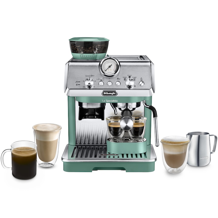 Espressor Samus Cafe Gusto 20, 20 bari, Putere 1350 W, Rezervor de apa transparent detasabil 1.5 litri, Filtru dublu din otel inoxidabil pentru 1 ceasca / 2 cesti, 5 optiuni presetate, Rezervor apa 1.5 L, Negru