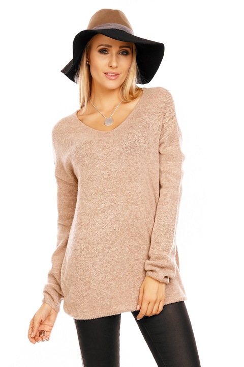 Pulover dama tricotat maro