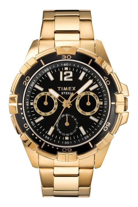 Timex, Мултифункционален часовник Classic, 45 ММ, Златист, Черен