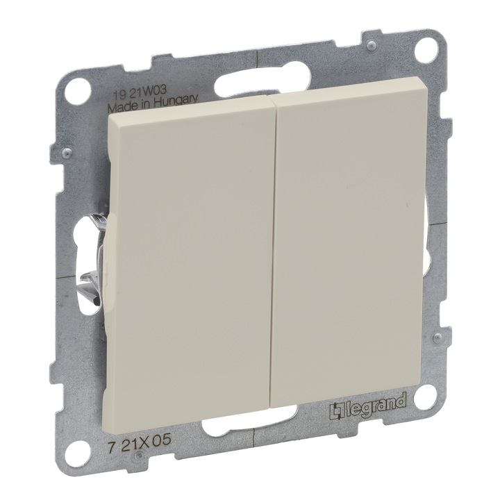Intrerupator dublu 10AX, borne automate, ivoar, Legrand New Suno