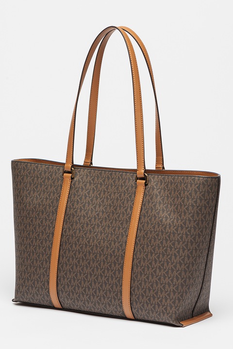 Michael Kors, Geanta shopper cu imprimeu logo Temple, Maro