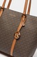 Michael Kors, Geanta shopper cu imprimeu logo Temple, Maro