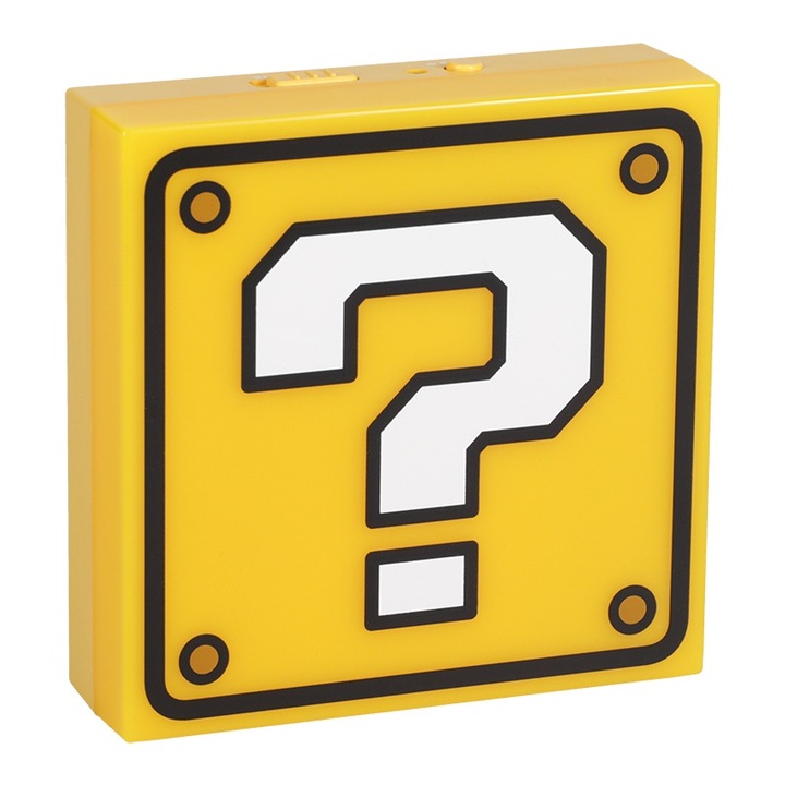 Стенна лампа Super Mario Question Block, 10 cm, Жълт